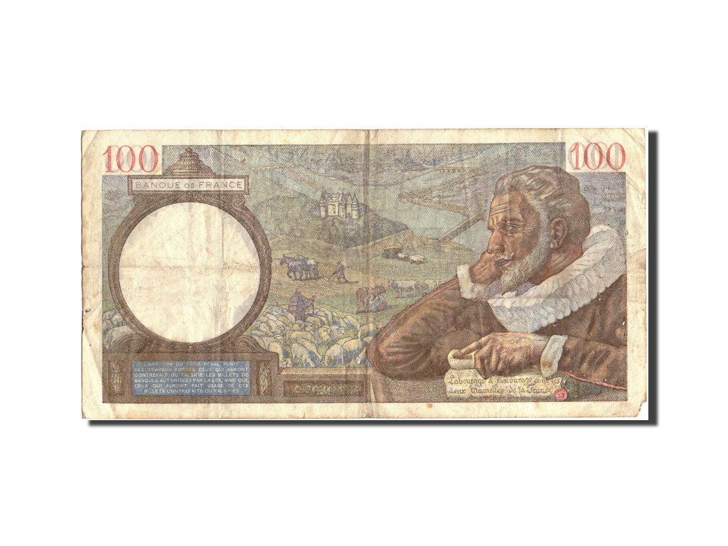 Billete, Francia, 100 Francs, 100 F 1939-1942 ''Sully'', 1940, 1940-11-07, BC+