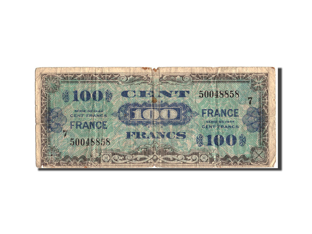 France, 100 Francs, 1945 Verso France, 1945, KM:123c, Undated (1945), VF(20-25)