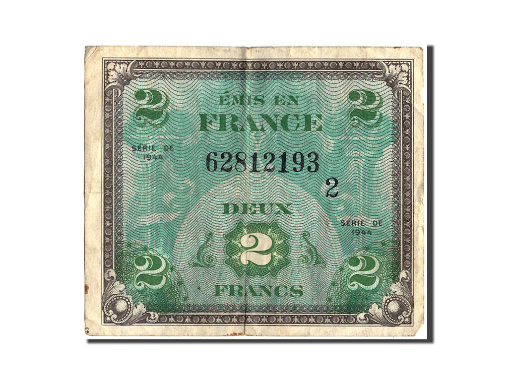 Biljet, Frankrijk, 2 Francs, 1944 Flag/France, 1944, 1944, TB+, Fayette:VF16.2