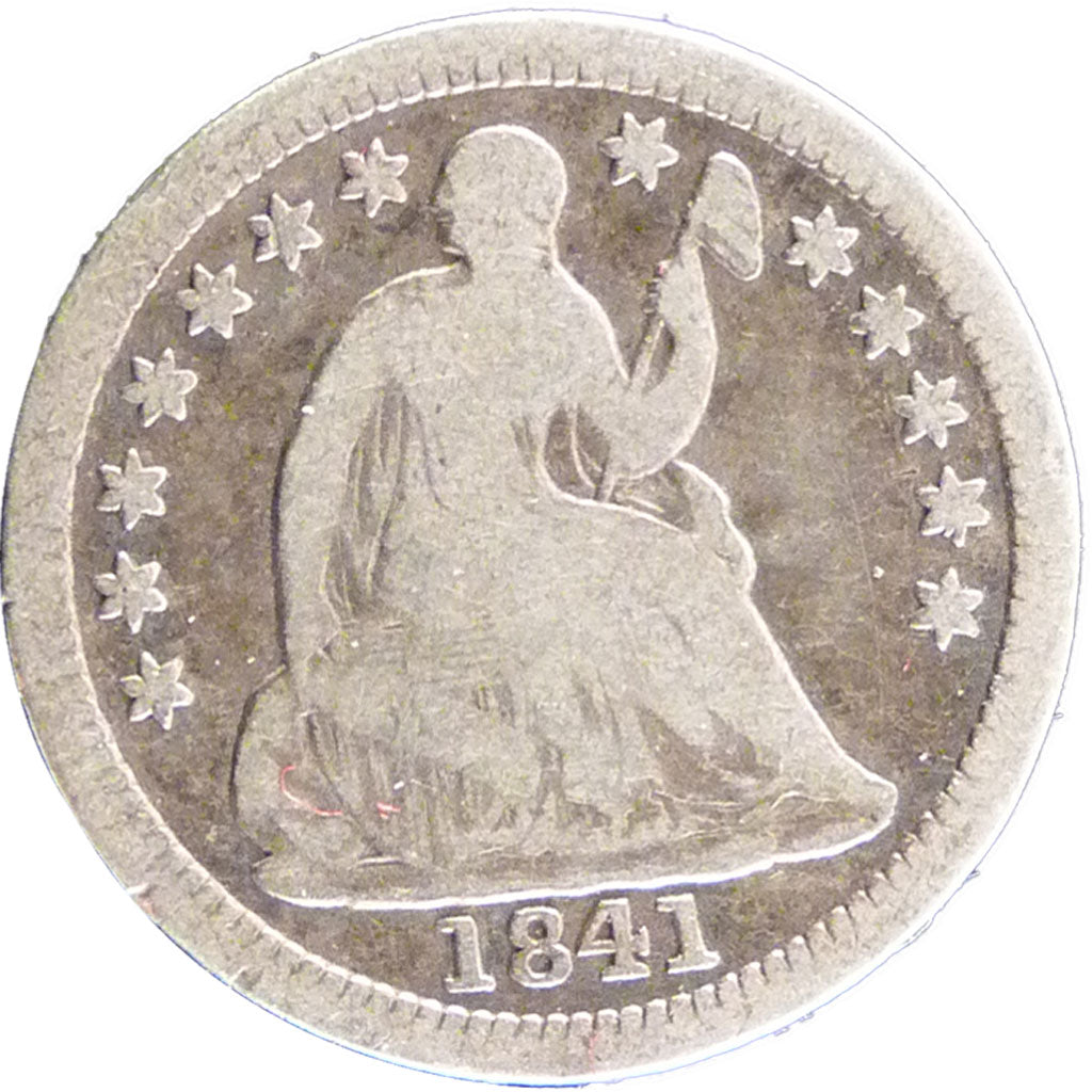 United States, Seated Liberty Half Dime, Half Dime, 1841, KM #62.2, F(12-15),...