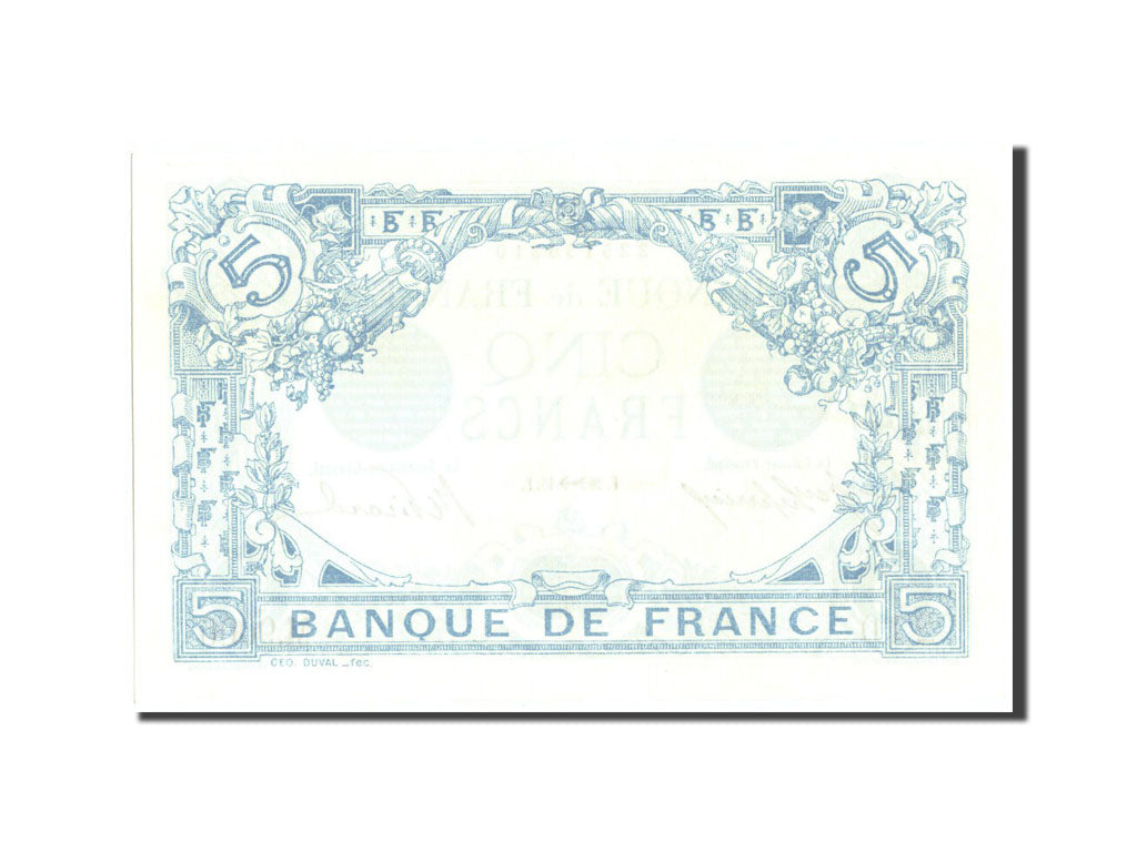 Banknote, France, 5 Francs, 5 F 1912-1917 ''Bleu'', 1915, 1915-11-26