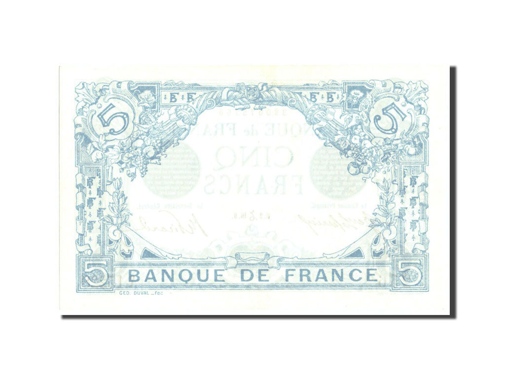 Frankreich, 5 Francs, 5 F 1912-1917 ''Bleu'', 1916, KM:70, 1916-12-02, UNZ
