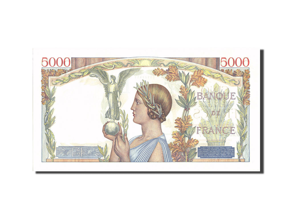 France, 5000 Francs, 5 000 F 1934-1944 ''Victoire'', 1939, KM:97a, 1939-07-20