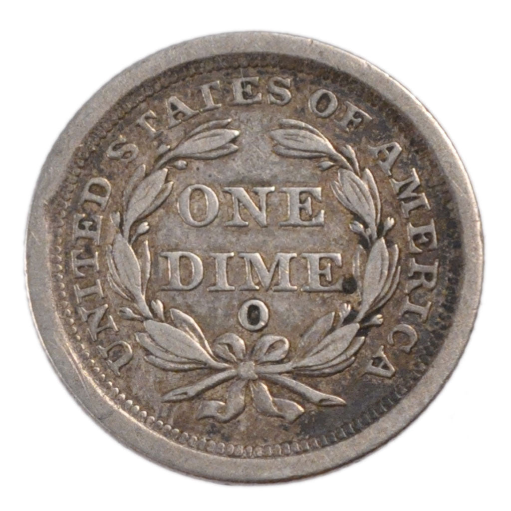 UNITED STATES, Seated Liberty Dime, Dime, 1845, U.S. Mint, KM #63.2, EF(40-45),.