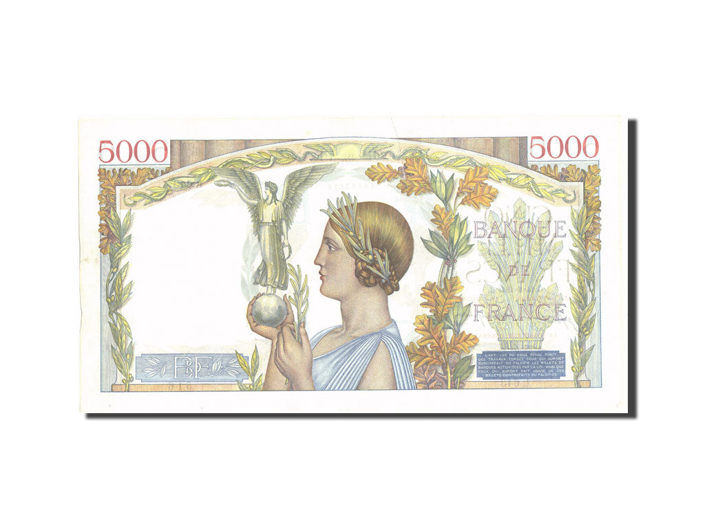 France, 5000 Francs, 5 000 F 1934-1944 ''Victoire'', 1941, 1941-08-14, KM:97c