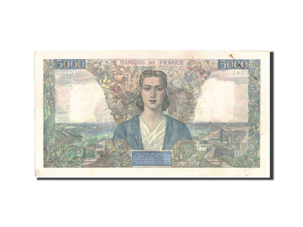 Billete, Francia, 5000 Francs, 5 000 F 1942-1947 ''Empire Français'', 1945