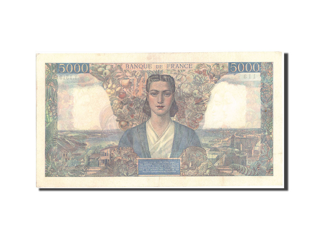 France, 5000 Francs, 5 000 F 1942-1947 ''Empire Français'', 1945, KM:103c