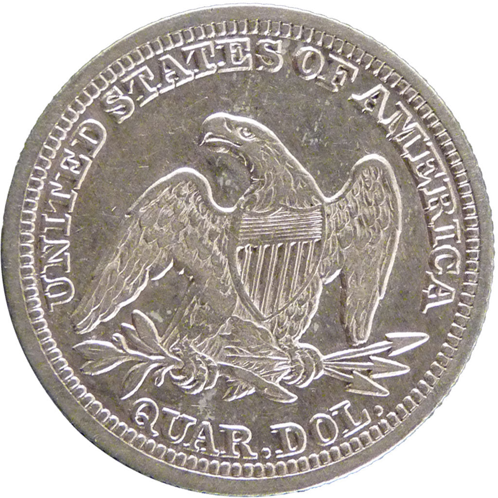 Stati Uniti, Seated Liberty Quarter, Quarter, 1847, Philadelphia, BB+, Argent...
