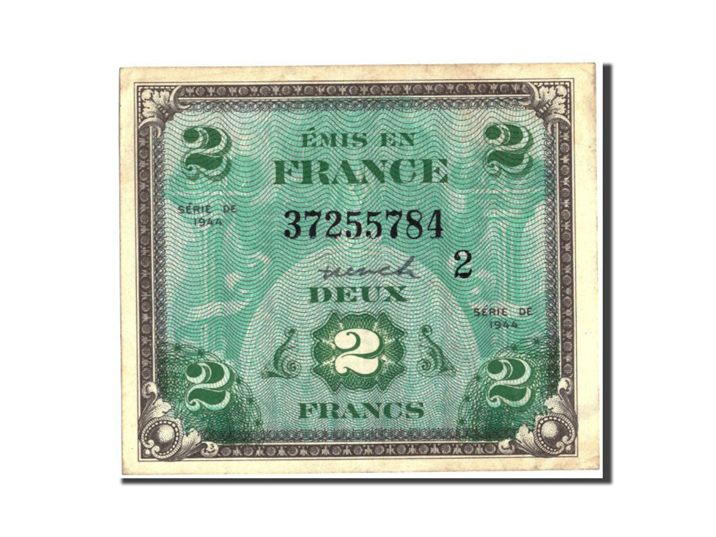 Billete, Francia, 2 Francs, 1944 Flag/France, 1944, 1944, MBC, Fayette:VF16.2