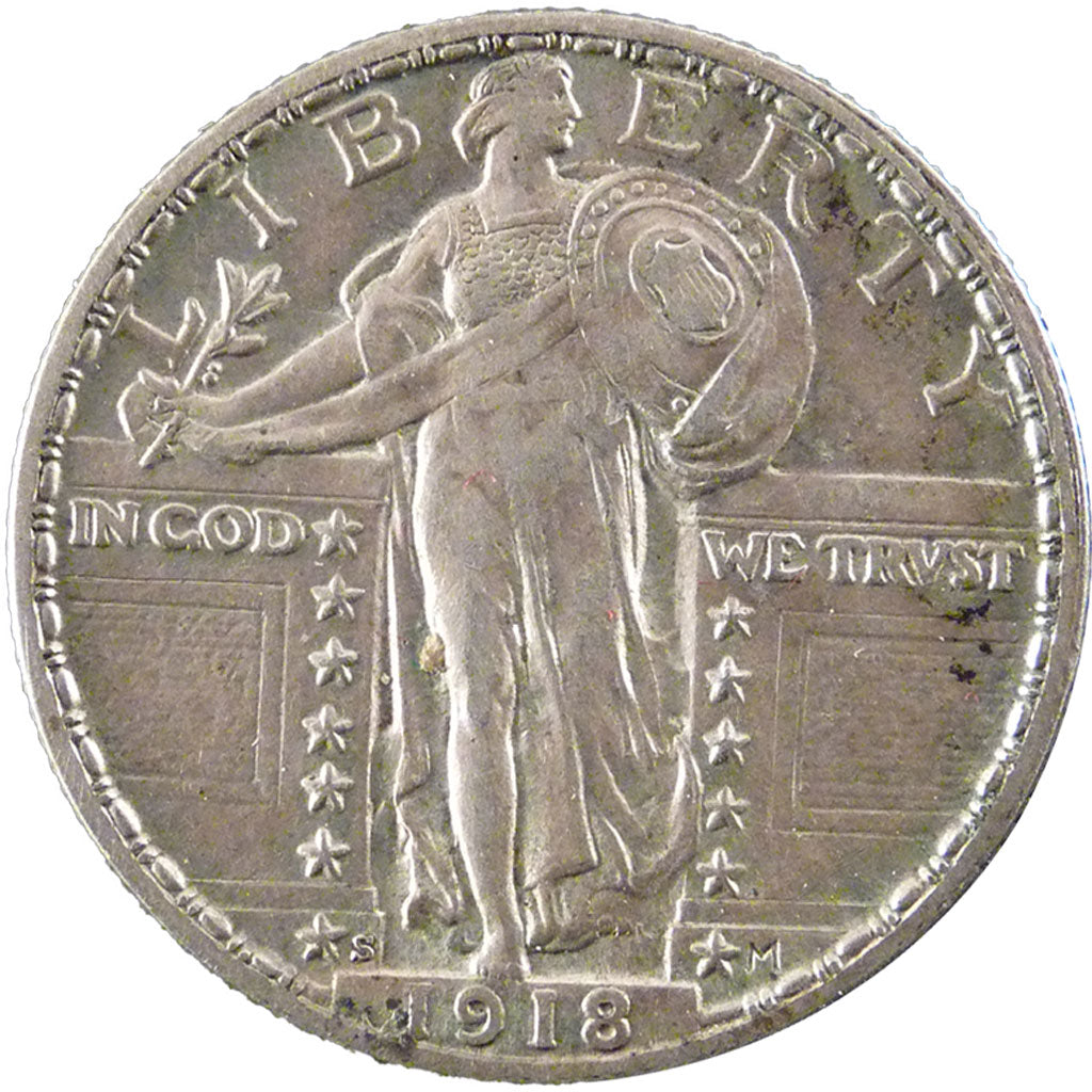 Stati Uniti, Standing Liberty Quarter, Quarter, 1918, U.S. Mint, San Francisc...