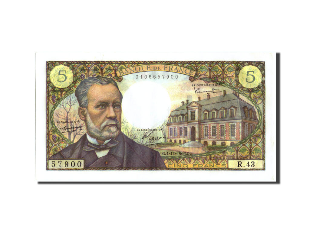 Billet, France, 5 Francs, 5 F 1966-1970 ''Pasteur'', 1966, 1966-11-04, SUP