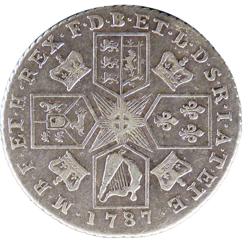 Great Britain, Shilling, 1787, EF(40-45), Silver, 5.90