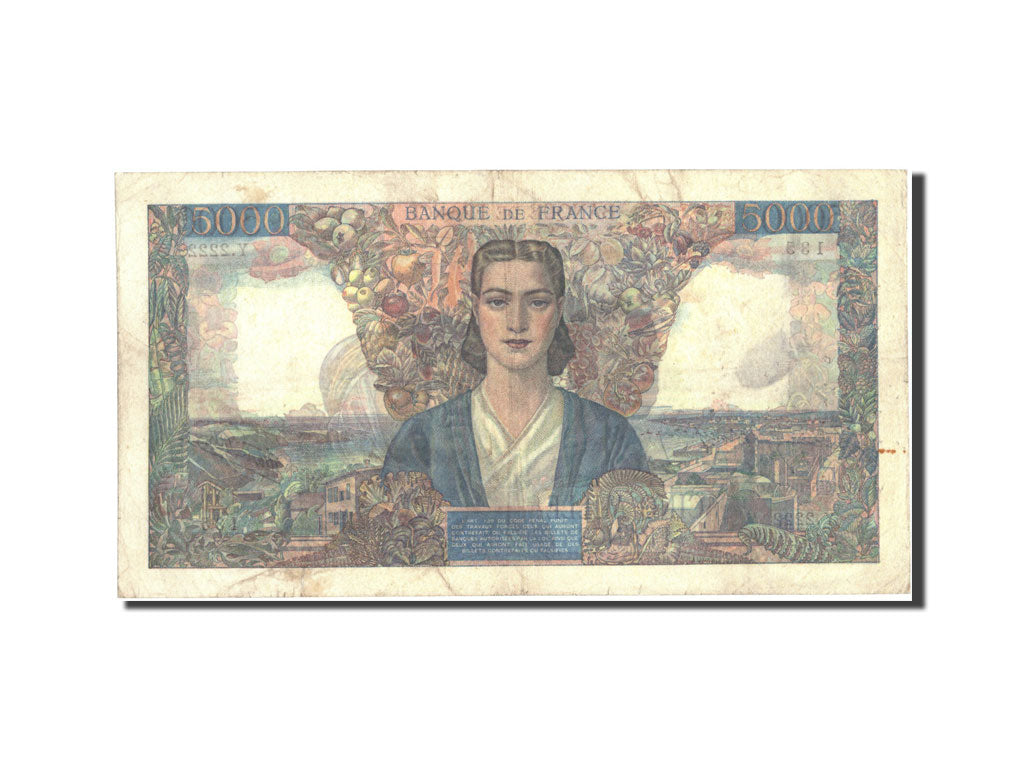 Francia, 5000 Francs, 5 000 F 1942-1947 ''Empire Français'', 1946, KM:103c