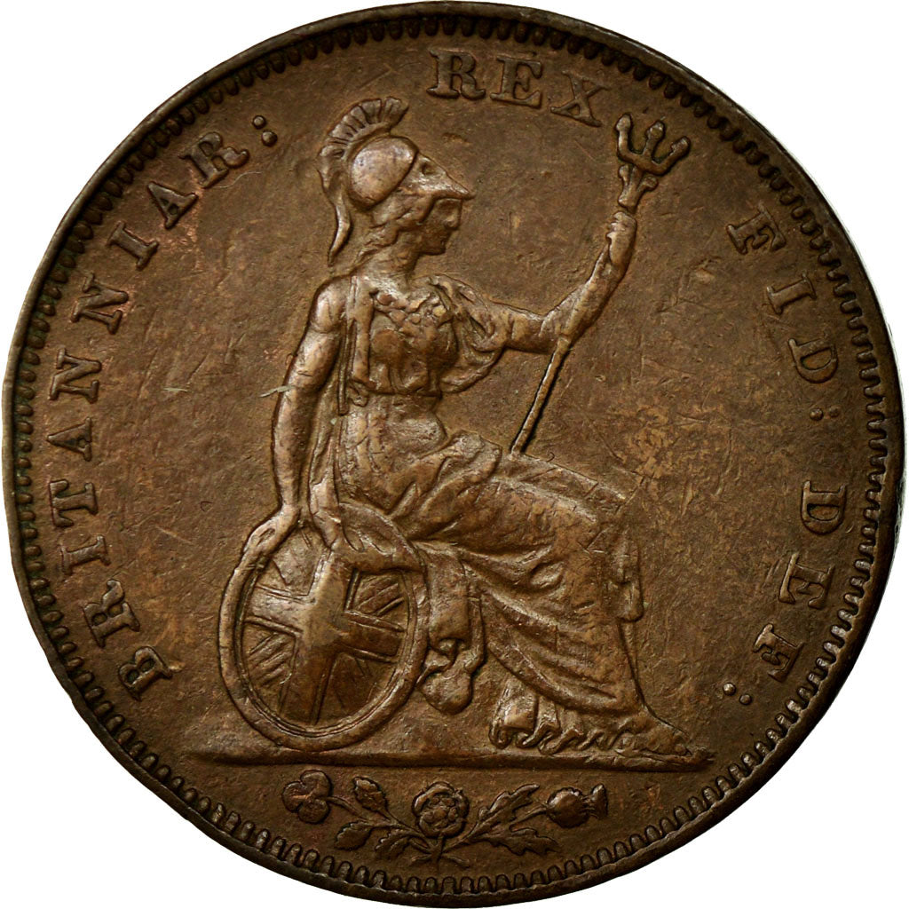 Coin, Great Britain, George IV, Farthing, 1826, AU(55-58), Copper, KM:697