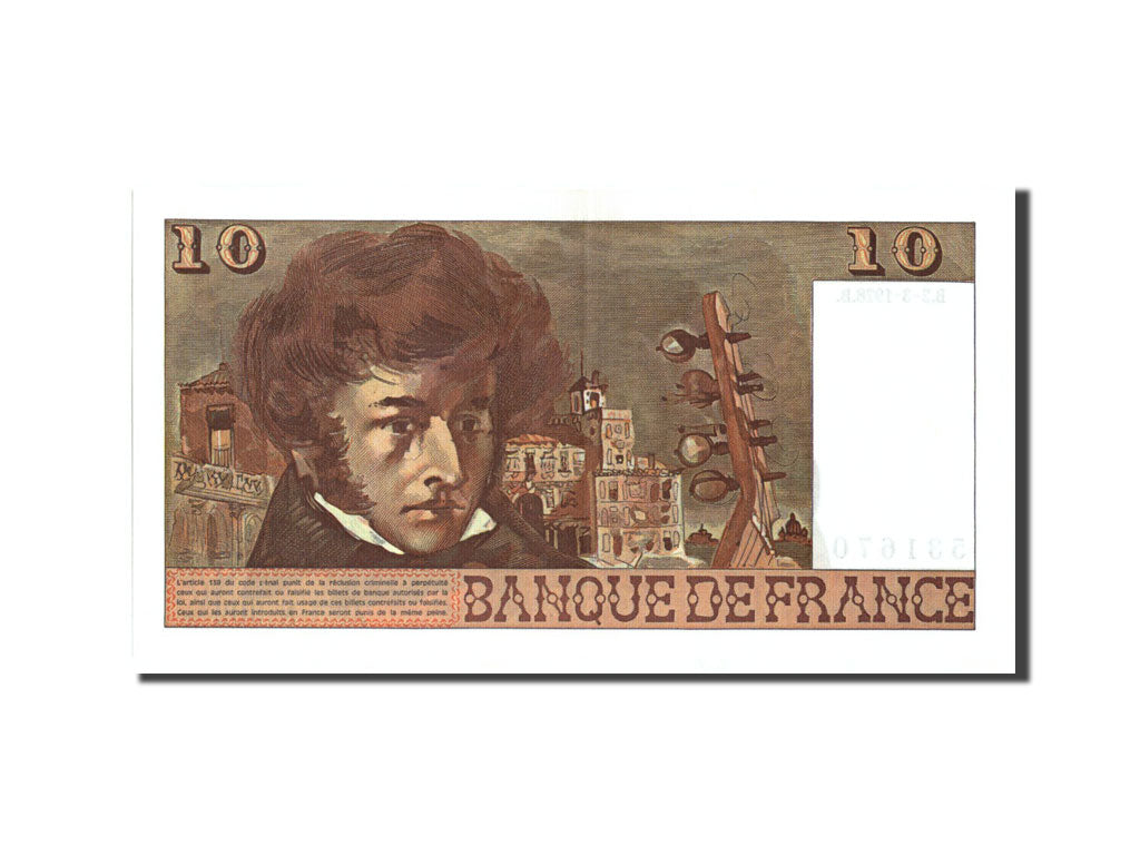 France, 10 Francs, 10 F 1972-1978 ''Berlioz'', 1978, 1978-03-02, KM:150c, SPL+