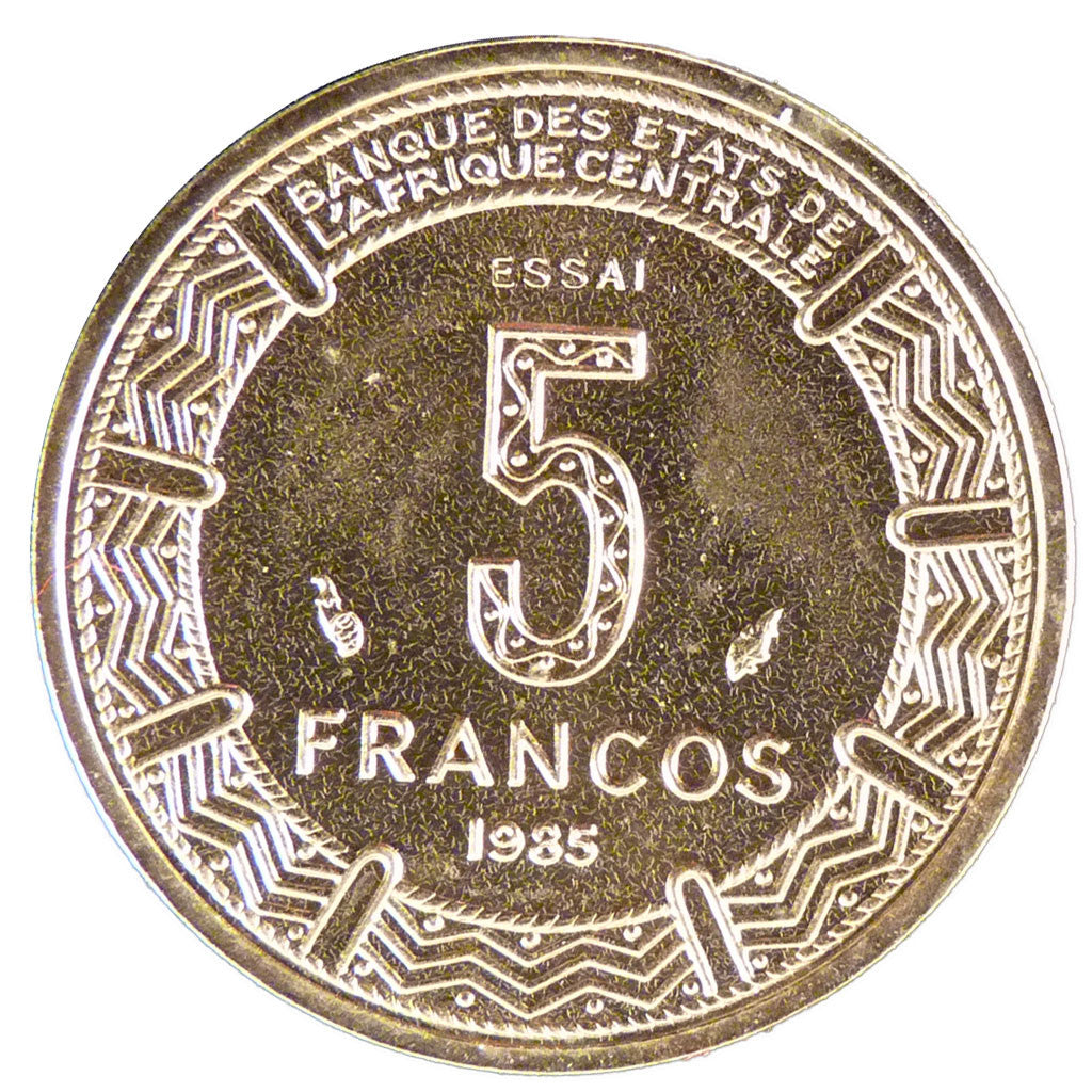EQUATORIAL GUINEA, 5 Francos, 1985, KM #E28, MS(65-70), Aluminum-Bronze, 3.20