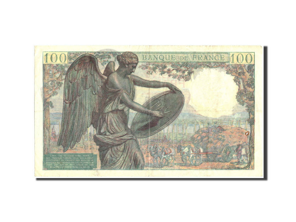France, 100 Francs, 100 F 1942-1944 ''Descartes'', 1942, KM:101a, 1942-05-15