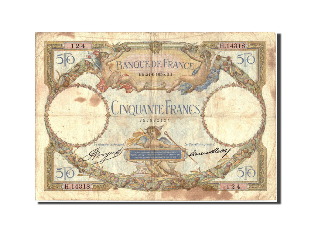 Biljet, Frankrijk, 50 Francs, 50 F 1927-1934 ''Luc Olivier Merson'', 1933