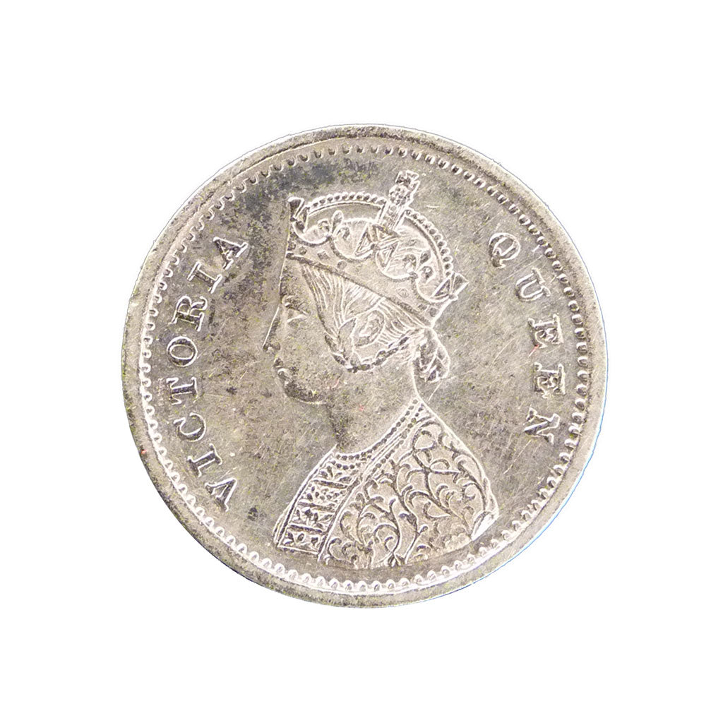 INDIA-BRITISH, 2 Annas, 1874, KM #469, AU(55-58), Silver, 1.70