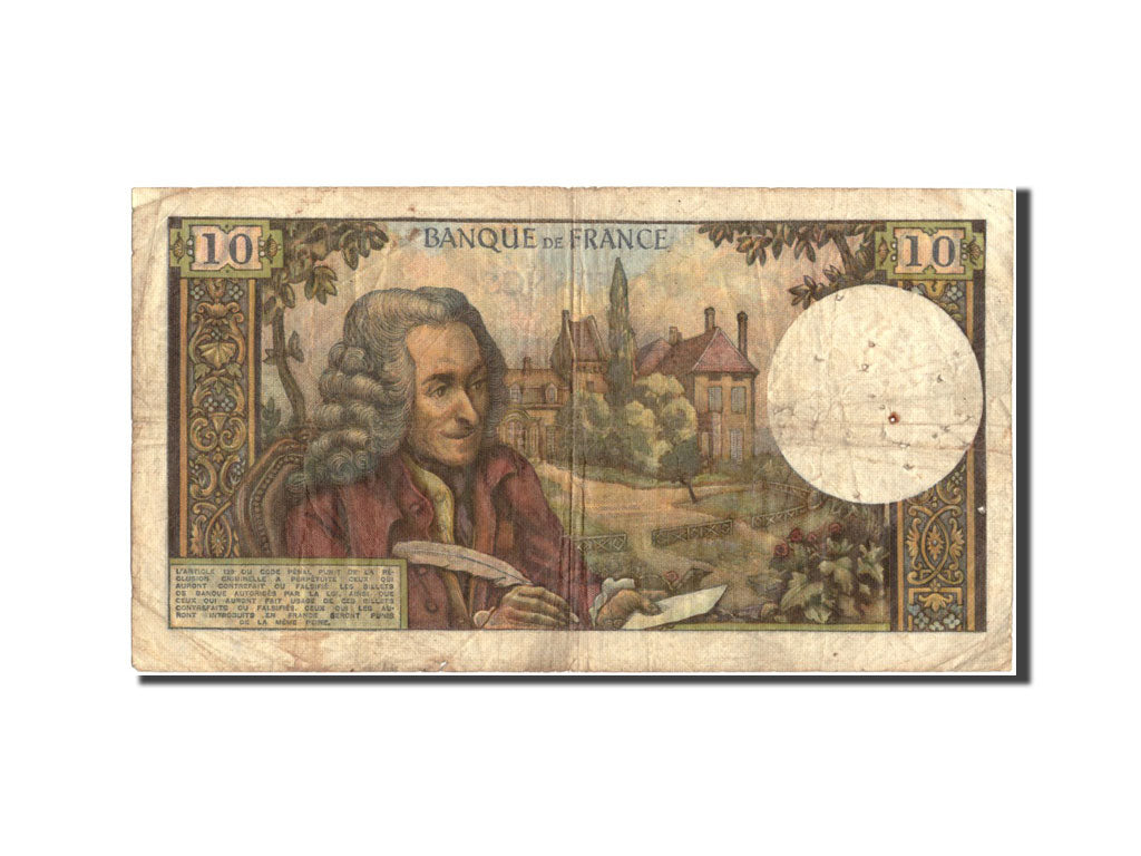 France, 10 Francs, 10 F 1963-1973 ''Voltaire'', 1970, KM:147c, 1970-03-05
