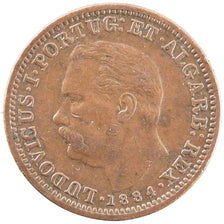 Münze, INDIA-PORTUGUESE, GOA, Luiz I, 1/4 Tanga, 15 Reis, 1884, SS, Kupfer