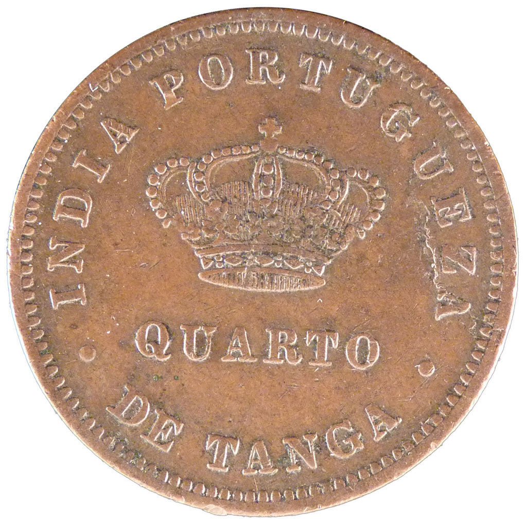 Munten, INDIA-PORTUGEES, GOA, Luiz I, 1/4 Tanga, 15 Reis, 1884, ZF, Koper