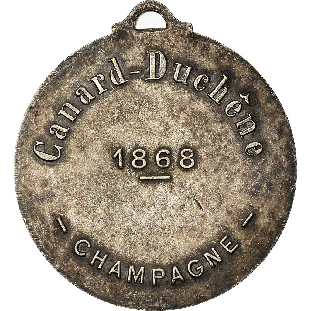 France, Médaille, Canard-Duchêne, Champagne, 1868, SUP, Silvered bronze