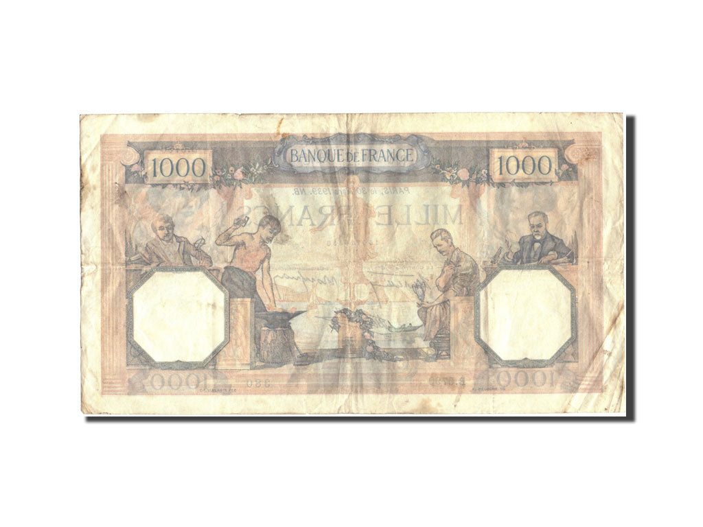 Francia, 1000 Francs, 1 000 F 1927-1940 ''Cérès et Mercure'', 1939, KM:90c
