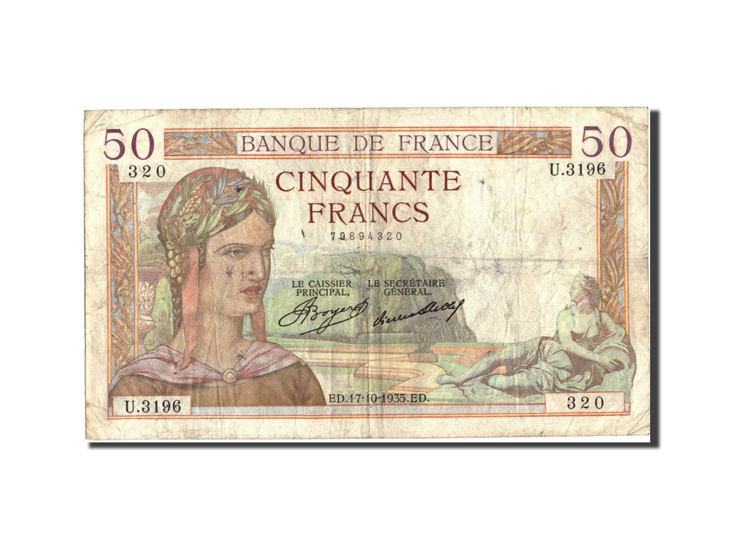Billet, France, 50 Francs, 50 F 1934-1940 ''Cérès'', 1935, 1935-10-17, NEUF