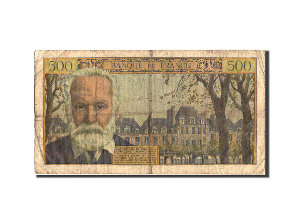 Banknote, France, 500 Francs, 500 F 1954-1958 ''Victor Hugo'', 1954, 1954-09-02