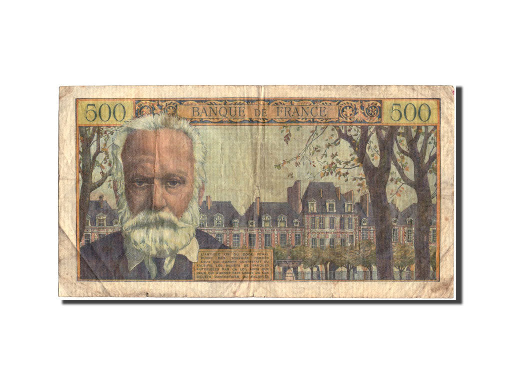France, 500 Francs, 500 F 1954-1958 ''Victor Hugo'', 1955, KM:133a, 1955-01-06