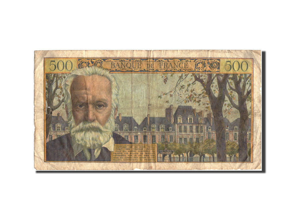 France, 500 Francs, 500 F 1954-1958 ''Victor Hugo'', 1954, KM:133a, 1954-09-02