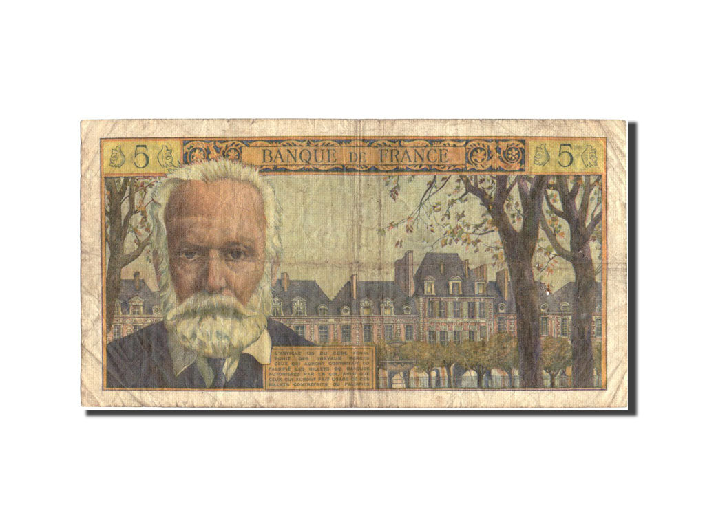Frankreich, 5 Nouveaux Francs, 5 NF 1959-1965 ''Victor Hugo'', 1962, KM:141a
