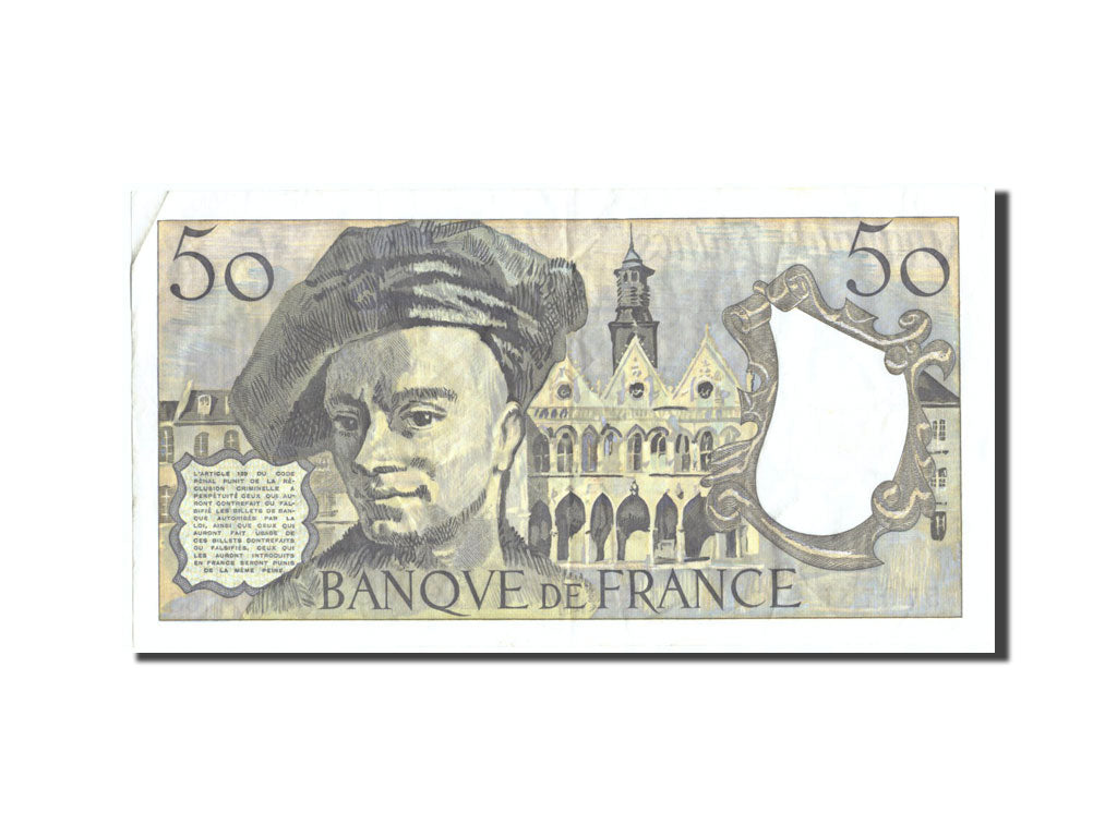 France, 50 Francs, 50 F 1976-1992 ''Quentin de La Tour'', 1991, KM:152e, 1991