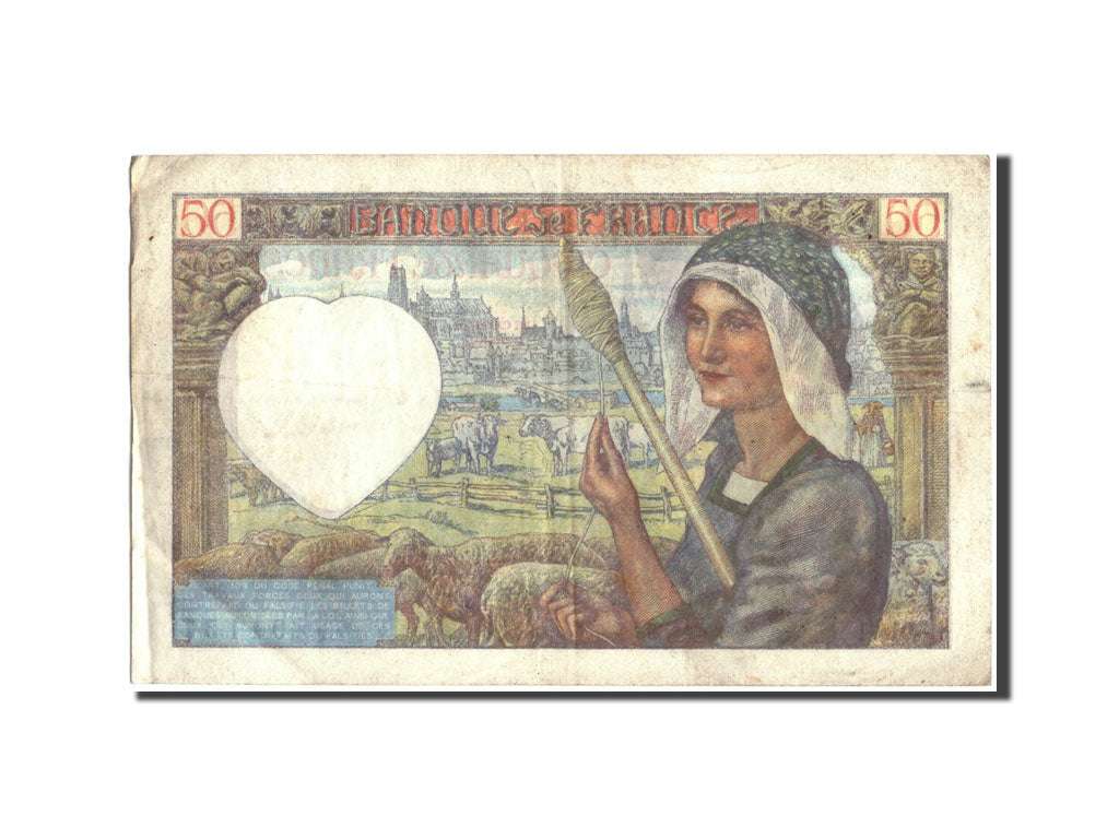 Biljet, Frankrijk, 50 Francs, 50 F 1940-1942 ''Jacques Coeur'', 1942