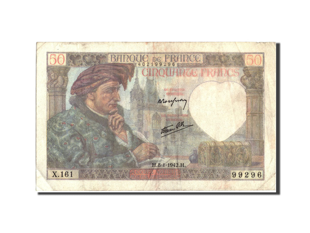 Biljet, Frankrijk, 50 Francs, 50 F 1940-1942 ''Jacques Coeur'', 1942