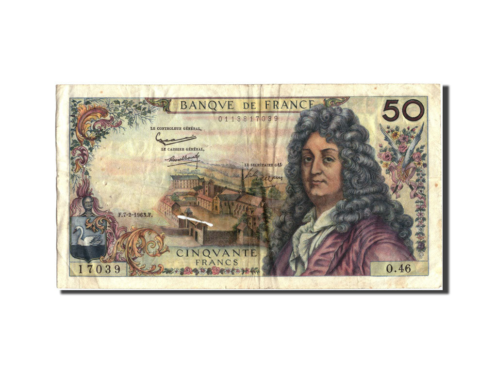 France, 50 Francs, 50 F 1962-1976 ''Racine'', 1963, KM:148a, 1963-02-07