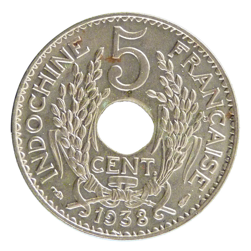 Indocina francese, 5 Cents, 1938, SPL-, Nichel-ottone, Lecompte:120