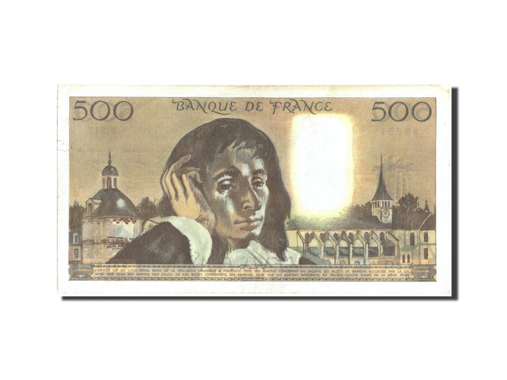 Francia, 500 Francs, 500 F 1968-1993 ''Pascal'', 1986, KM:156e, 1986-02-06, BC+