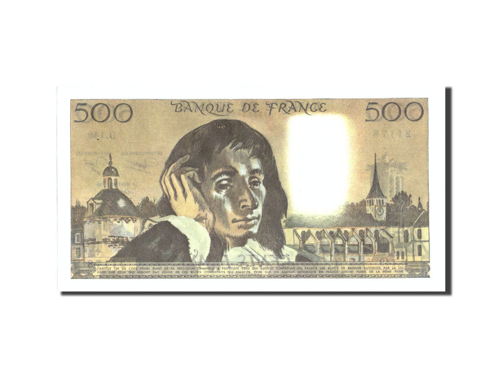 Geldschein, Frankreich, 500 Francs, 500 F 1968-1993 ''Pascal'', 1982