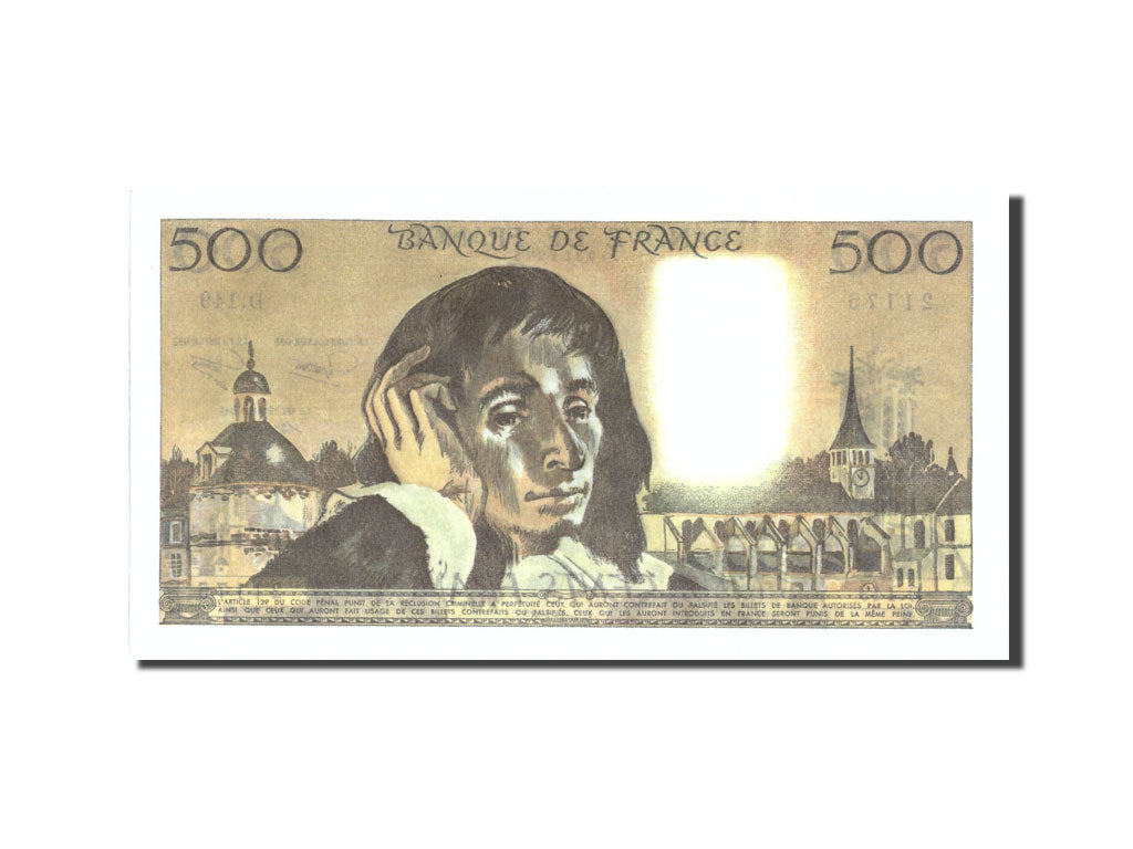 Geldschein, Frankreich, 500 Francs, 500 F 1968-1993 ''Pascal'', 1982