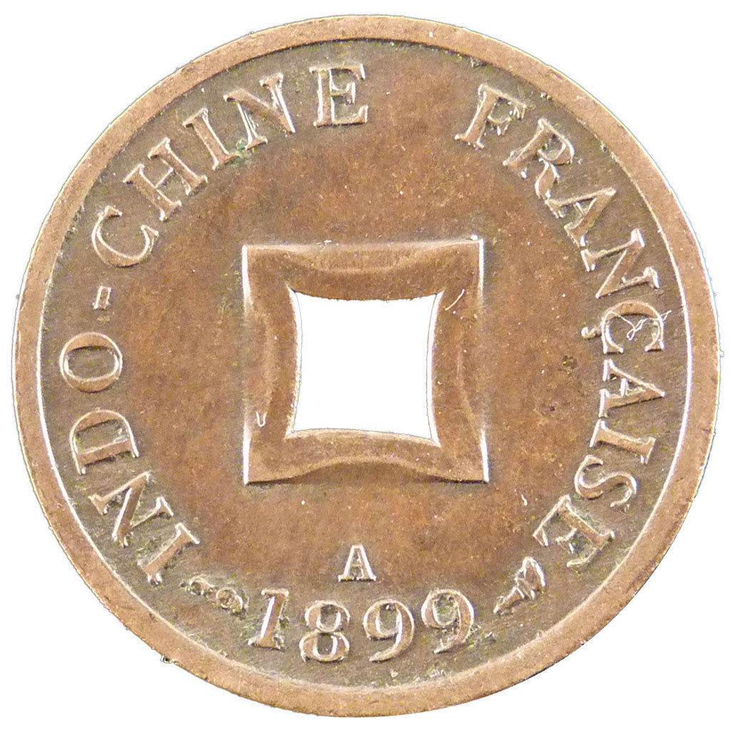 Indochine, Sapèque, 1899, Paris, AU(50-53), Bronze, Lecompte #15, 2.10
