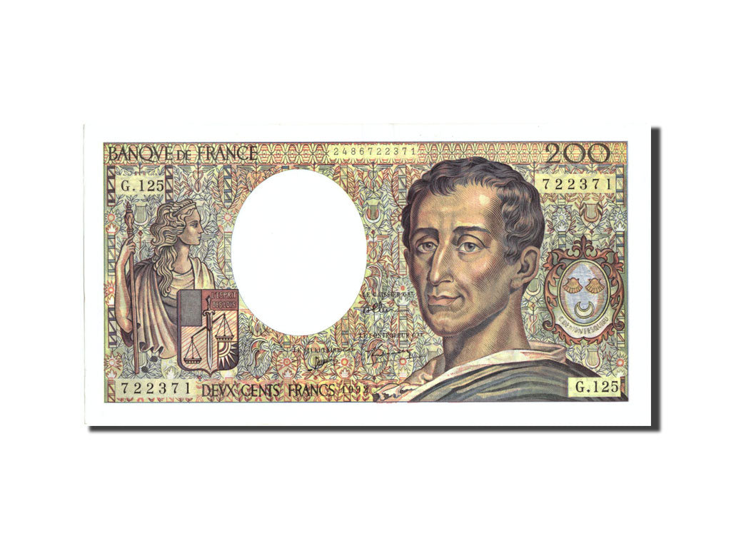 Banknote, France, 200 Francs, 200 F 1981-1994 ''Montesquieu'', 1992, 1992