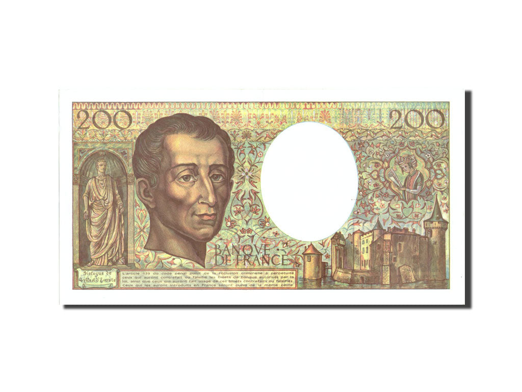 Banknote, France, 200 Francs, 200 F 1981-1994 ''Montesquieu'', 1992, 1992