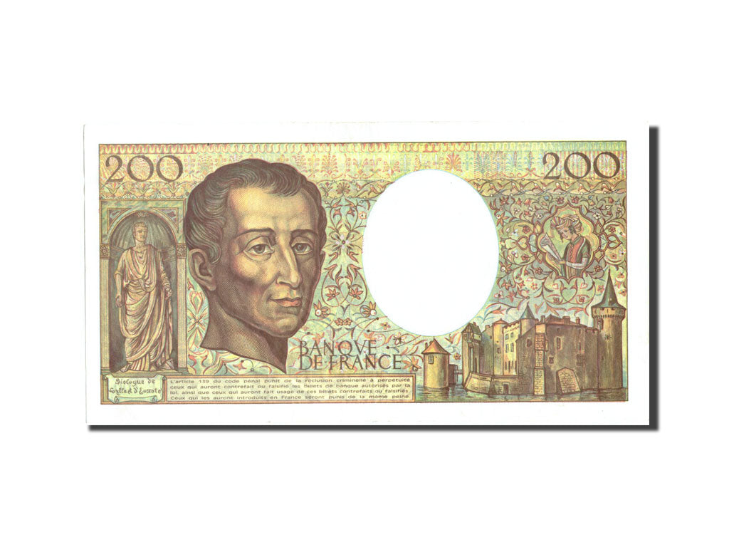 Banknote, France, 200 Francs, 200 F 1981-1994 ''Montesquieu'', 1990, 1990