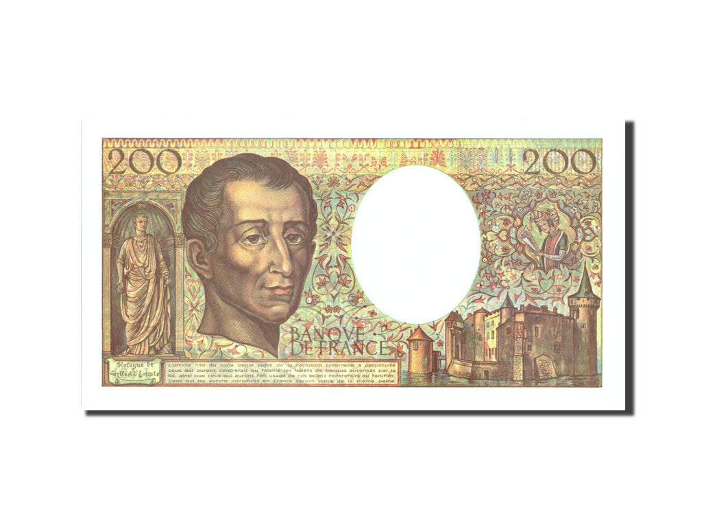 Banknote, France, 200 Francs, 200 F 1981-1994 ''Montesquieu'', 1992, 1992
