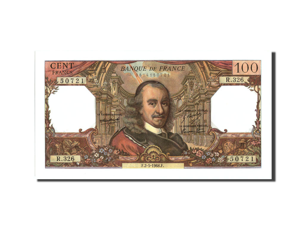 Banconote, Francia, 100 Francs, 100 F 1964-1979 ''Corneille'', 1968, 1968-05-02