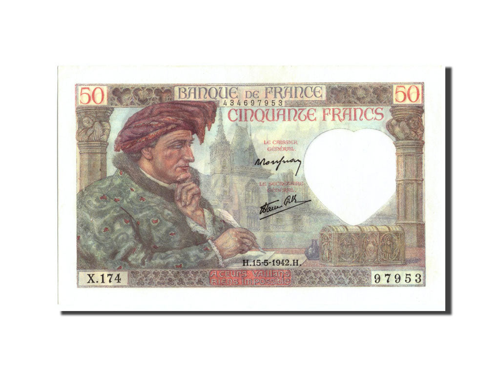 Frankreich, 50 Francs, 50 F 1940-1942 ''Jacques Coeur'', 1942, KM:93