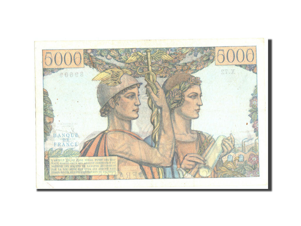 Billete, Francia, 5000 Francs, 5 000 F 1949-1957 ''Terre et Mer'', 1951