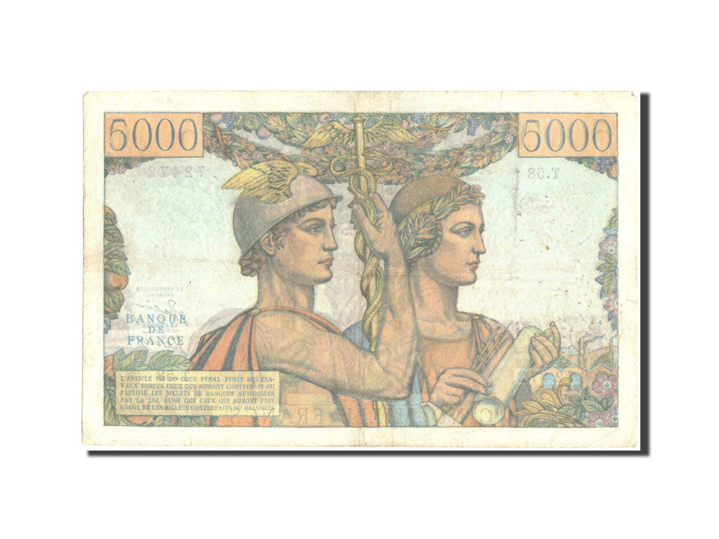 Banconote, Francia, 5000 Francs, 5 000 F 1949-1957 ''Terre et Mer'', 1951